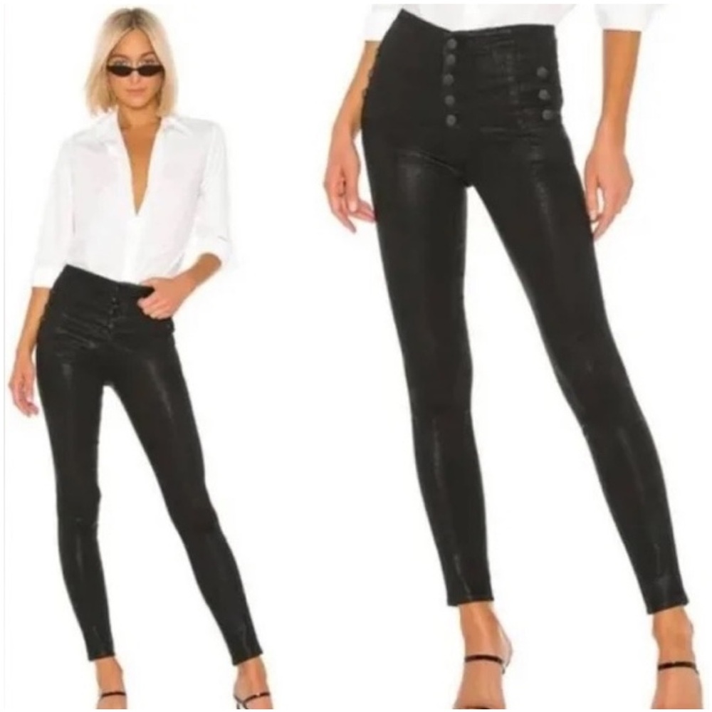 J Brand Women’s Black Coated Leather Like Jeans